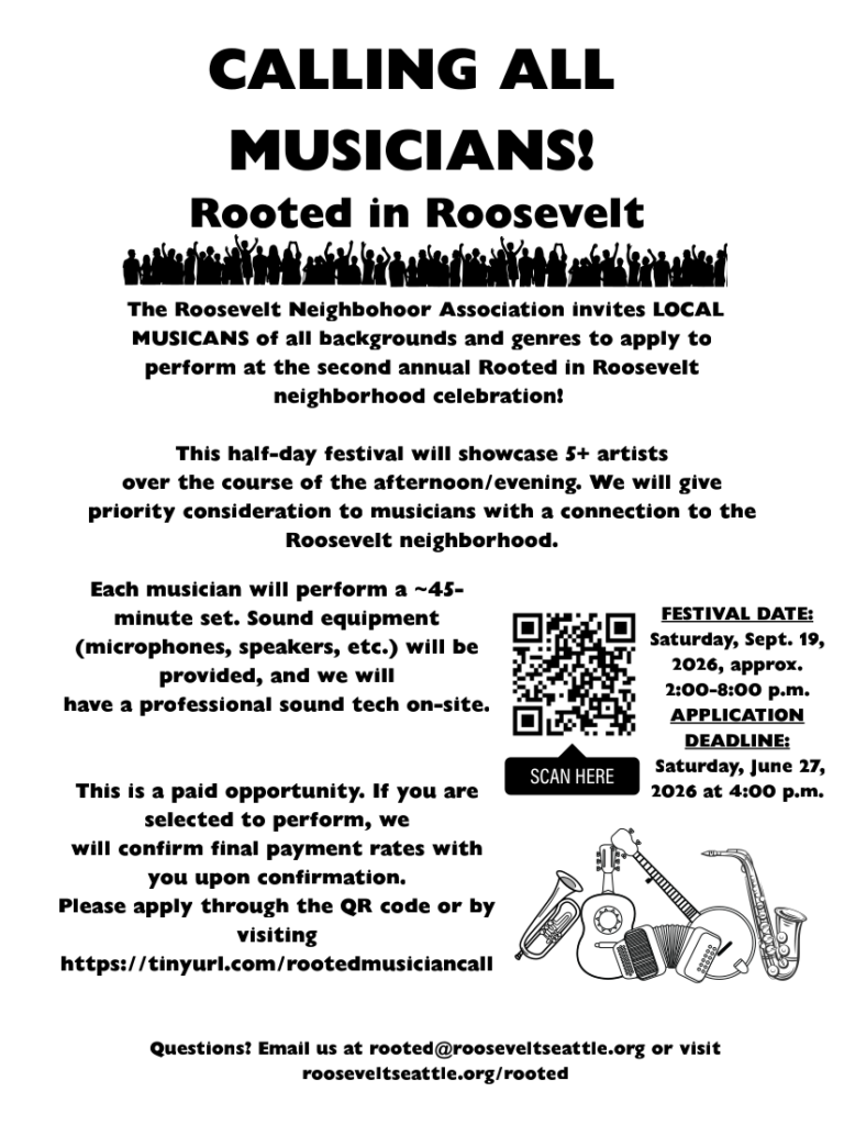 Rooted in Roosevelt 2026 Call for Musicians