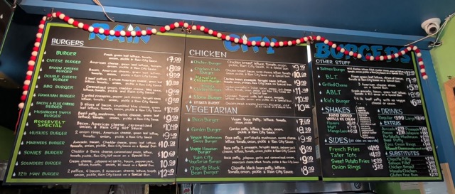 Rain City Menu
